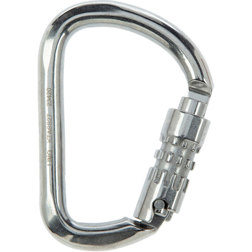 WORKWEAR, SAFETY & CORPORATE CLOTHING SPECIALISTS  - LINQ Karabiner - Triple Action Stainless Steel 27mm