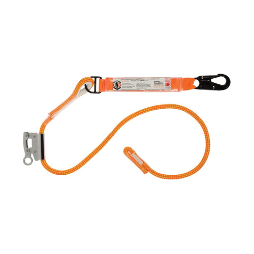 WORKWEAR, SAFETY & CORPORATE CLOTHING SPECIALISTS  - 2M SHOCK ABSORB ADJ. ROPE LAN 1 x SNAP HOOK, 1 x ROPE GRAB