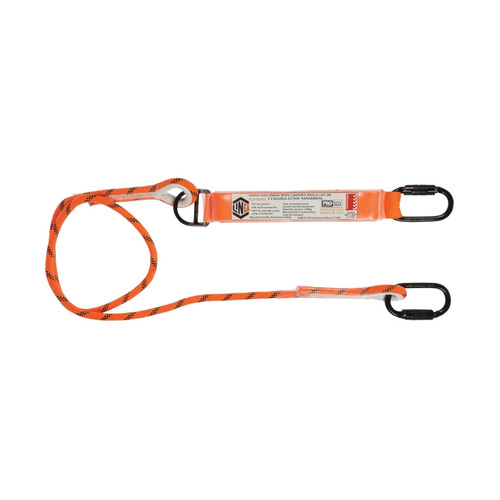 WORKWEAR, SAFETY & CORPORATE CLOTHING SPECIALISTS  - LINQ Single Leg Kernmantle 2M Shock Absorb Rope Lanyard with Hardware KD X2