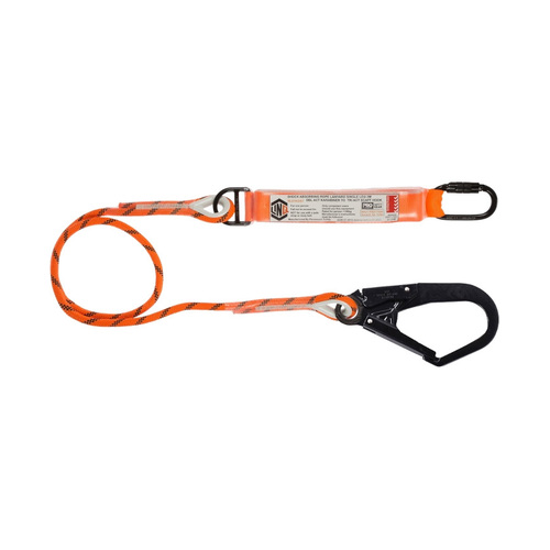 WORKWEAR, SAFETY & CORPORATE CLOTHING SPECIALISTS  - LINQ Single Leg Kernmantle 2M Shock Absorb Rope Lanyard with Hardware KD & SD