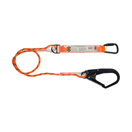 WORKWEAR, SAFETY & CORPORATE CLOTHING SPECIALISTS  - LINQ Single Leg Kernmantle 2M Shock Absorb Rope Lanyard with Hardware KT & SD