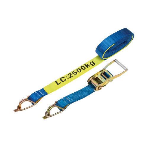 WORKWEAR, SAFETY & CORPORATE CLOTHING SPECIALISTS  - RATCHET TIE DOWN 50MMx12M 2.5T HOOK AND KEEPER