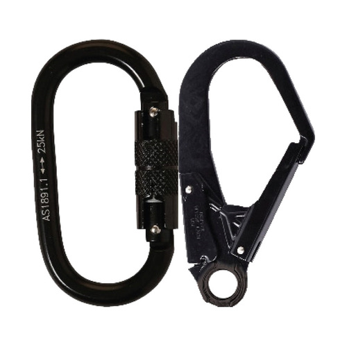 WORKWEAR, SAFETY & CORPORATE CLOTHING SPECIALISTS  - LINQ Elite Single Leg Shock Absorbing 2M Adjustable Lanyard with Hardware KD & SD