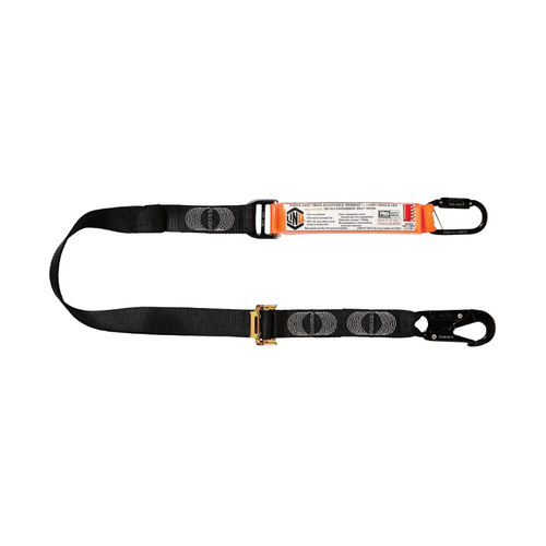 WORKWEAR, SAFETY & CORPORATE CLOTHING SPECIALISTS  - LINQ Elite Single Leg Shock Absorbing 2M Adjustable Lanyard with Hardware KD & SN