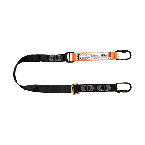 WORKWEAR, SAFETY & CORPORATE CLOTHING SPECIALISTS  - LINQ Elite Single Leg Shock Absorbing 2M Adjustable Lanyard with Hardware KS X2