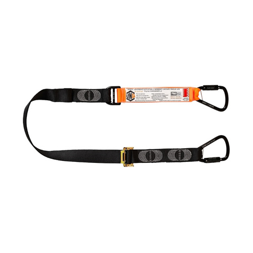 WORKWEAR, SAFETY & CORPORATE CLOTHING SPECIALISTS  - LINQ Elite Single Leg Shock Absorbing 2M Adjustable Lanyard with Hardware KT X2