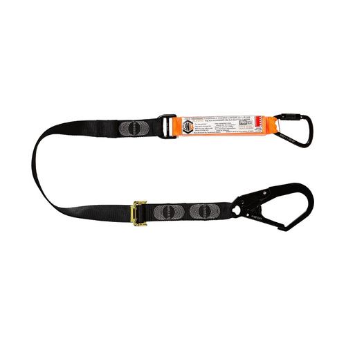 WORKWEAR, SAFETY & CORPORATE CLOTHING SPECIALISTS  - LINQ Elite Single Leg Shock Absorbing 2M Adjustable Lanyard with Hardware KT & SD