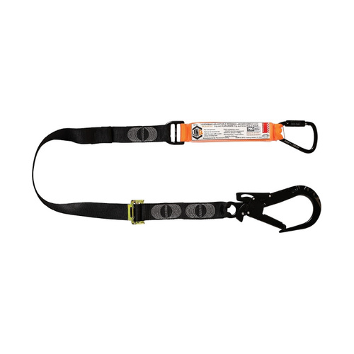 WORKWEAR, SAFETY & CORPORATE CLOTHING SPECIALISTS  - LINQ Elite Single Leg Shock Absorbing 2M Adjustable Lanyard with Hardware KT & ST