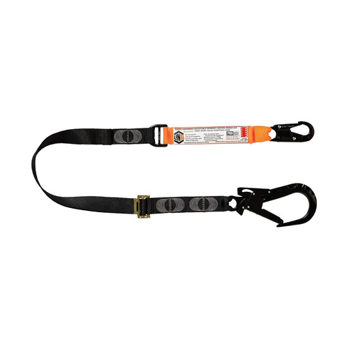 WORKWEAR, SAFETY & CORPORATE CLOTHING SPECIALISTS  - LINQ Elite Single Leg Shock Absorbing 2M Adjustable Lanyard with Hardware SN & ST