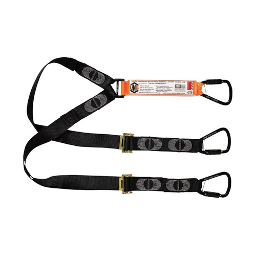 WORKWEAR, SAFETY & CORPORATE CLOTHING SPECIALISTS  - LINQ Elite Double Leg Shock Absorbing 2M Adjustable Lanyard  with Hardware KT X3