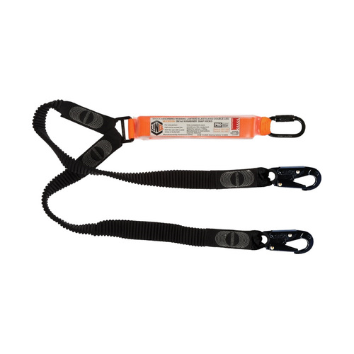 WORKWEAR, SAFETY & CORPORATE CLOTHING SPECIALISTS  - LINQ Elite Double Leg Elasticated Lanyard with Hardware KD & SN X2