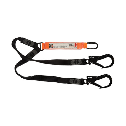 WORKWEAR, SAFETY & CORPORATE CLOTHING SPECIALISTS  - LINQ Elite Double Leg Elasticated Lanyard with Hardware KD & ST X2