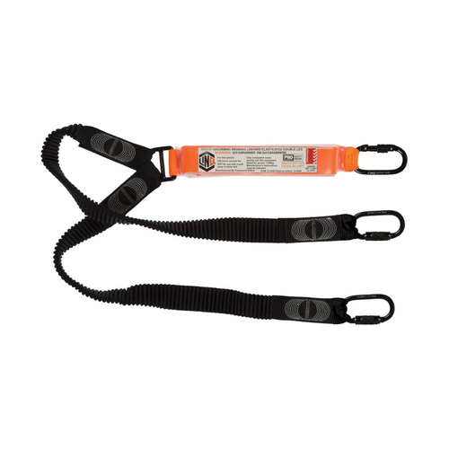 WORKWEAR, SAFETY & CORPORATE CLOTHING SPECIALISTS  - LINQ Elite Double Leg Elasticated Lanyard with Hardware KS & KD