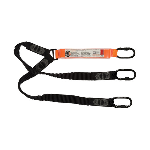 WORKWEAR, SAFETY & CORPORATE CLOTHING SPECIALISTS  - LINQ Elite Double Leg Elasticated Lanyard with Hardware KS X3