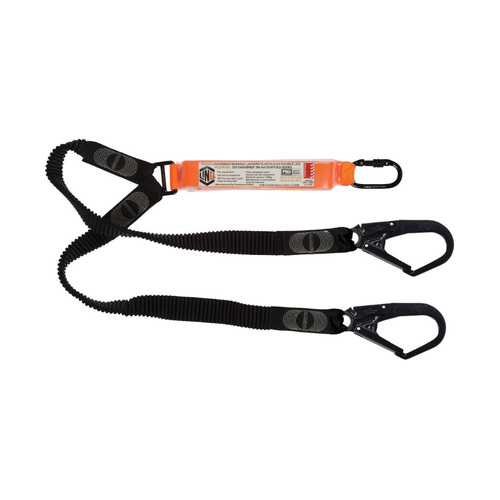 WORKWEAR, SAFETY & CORPORATE CLOTHING SPECIALISTS  - LINQ Elite Double Leg Elasticated Lanyard with Hardware KS & SD X2