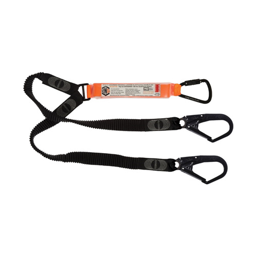 WORKWEAR, SAFETY & CORPORATE CLOTHING SPECIALISTS  - LINQ Elite Double Leg Elasticated Lanyard with Hardware KT & SD X2