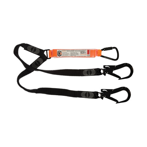 WORKWEAR, SAFETY & CORPORATE CLOTHING SPECIALISTS  - LINQ Elite Double Leg Elasticated Lanyard with Hardware KT & ST X2