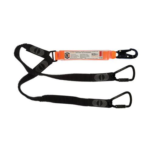 WORKWEAR, SAFETY & CORPORATE CLOTHING SPECIALISTS  - LINQ Elite Double Leg Elasticated Lanyard with Hardware SN & KT X2