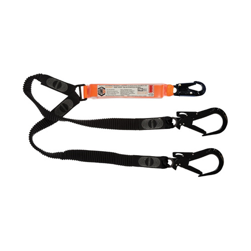 WORKWEAR, SAFETY & CORPORATE CLOTHING SPECIALISTS  - LINQ Elite Double Leg Elasticated Lanyard with Hardware SN & ST X2