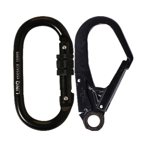 WORKWEAR, SAFETY & CORPORATE CLOTHING SPECIALISTS  - LINQ Elite Single Leg Shock Absorbing Webbing Lanyard with Hardware KS & SD