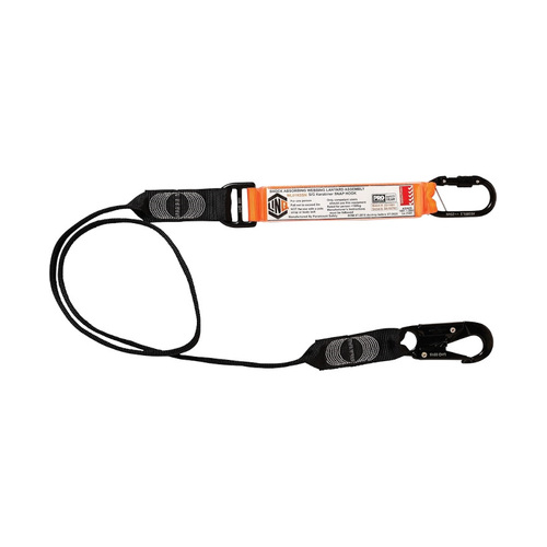 WORKWEAR, SAFETY & CORPORATE CLOTHING SPECIALISTS  - LINQ Elite Single Leg Shock Absorbing Webbing Lanyard with Hardware KS & SN