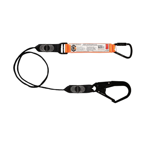 WORKWEAR, SAFETY & CORPORATE CLOTHING SPECIALISTS  - LINQ Elite Single Leg Shock Absorbing Webbing Lanyard with Hardware KT & SD