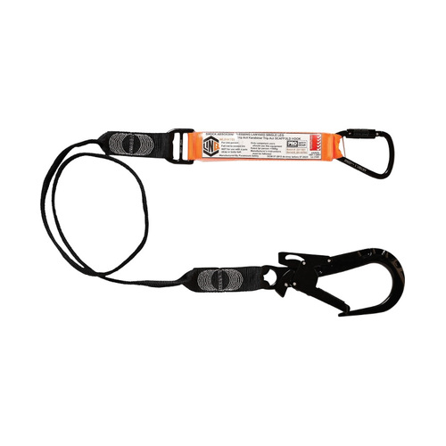 WORKWEAR, SAFETY & CORPORATE CLOTHING SPECIALISTS  - LINQ Elite Single Leg Shock Absorbing Webbing Lanyard with Hardware KT & ST