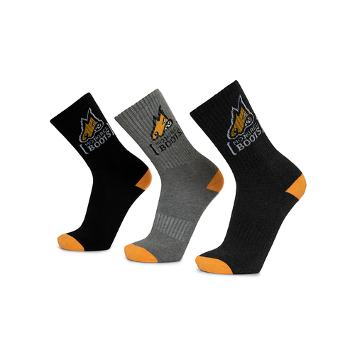 WORKWEAR, SAFETY & CORPORATE CLOTHING SPECIALISTS  - Mongrel Bamboo Socks Black Boot Socks Pack of 3