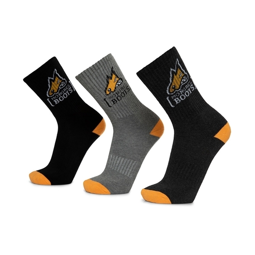 WORKWEAR, SAFETY & CORPORATE CLOTHING SPECIALISTS  - Mongrel Cotton Socks Black Boot Socks Pack of 5