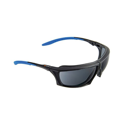 WORKWEAR, SAFETY & CORPORATE CLOTHING SPECIALISTS  - PROTEUS 2 SAFETY GLASSES SMOKE LENS DUST GUARD, RATCHET ARMS