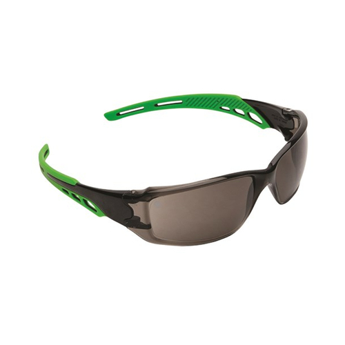 WORKWEAR, SAFETY & CORPORATE CLOTHING SPECIALISTS  - Cirrus- Clear Polycarbonate Frame with soft green overmoulded arms- smoke lens- antifog