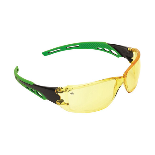 WORKWEAR, SAFETY & CORPORATE CLOTHING SPECIALISTS  - Cirrus- Clear Polycarbonate Frame with soft green overmoulded arms- amber lens- antifog