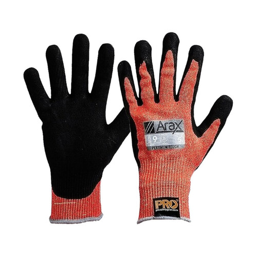 WORKWEAR, SAFETY & CORPORATE CLOTHING SPECIALISTS  - ARAX PLATINUM. Red ARAX Liner / PU/NITRILE Foam Dip Palm