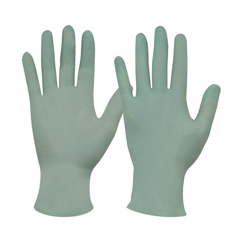 WORKWEAR, SAFETY & CORPORATE CLOTHING SPECIALISTS  - BIODEGRADABLE DISPOSABLE GREEN NITRILE POWDER FREE GLOVES LARGE