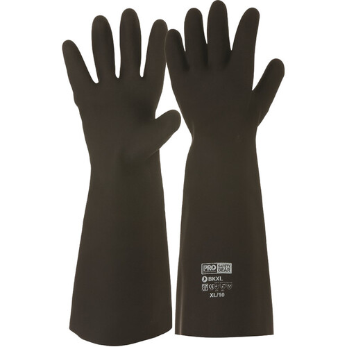 WORKWEAR, SAFETY & CORPORATE CLOTHING SPECIALISTS  - BLACK KNIGHT 45cm Rubber Gloves