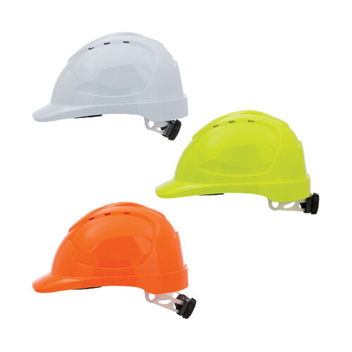 WORKWEAR, SAFETY & CORPORATE CLOTHING SPECIALISTS  - Hard Hat V9 - Vented, 6 Point Ratchet Harness, TYPE 2 Polycarbonate