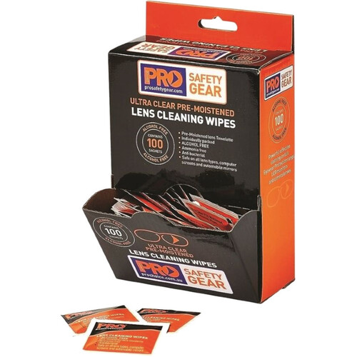 WORKWEAR, SAFETY & CORPORATE CLOTHING SPECIALISTS  - Lens Cleaning Wipes. Alcohol Free. Box of 100