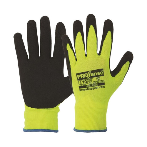 WORKWEAR, SAFETY & CORPORATE CLOTHING SPECIALISTS  - Black Latex Foam on Hi Vis Yellow Nylon Liner