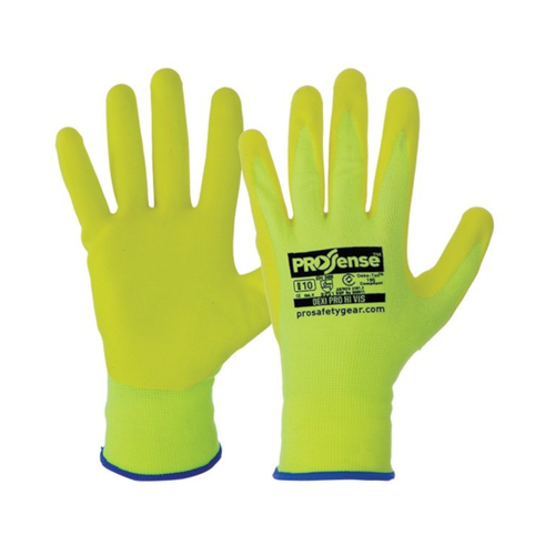 WORKWEAR, SAFETY & CORPORATE CLOTHING SPECIALISTS  - PROSENSE Hi-VIS YELLOW DEXIPRO GLOVE VEND READY