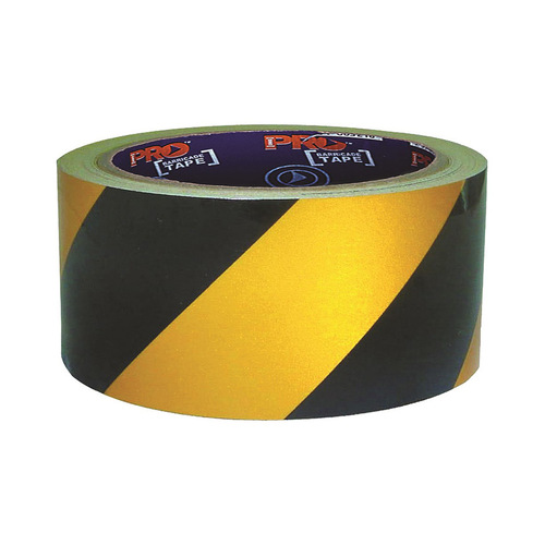 WORKWEAR, SAFETY & CORPORATE CLOTHING SPECIALISTS  - Self Adhesive Hazard Tape Yellow & Black. 30m x 50mm