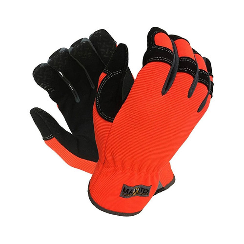 WORKWEAR, SAFETY & CORPORATE CLOTHING SPECIALISTS  - MAXITEK VIS RIGGER MKII SYNTHETIC LEATHER PALM HI-VIZ