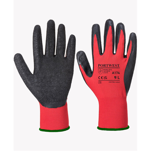 WORKWEAR, SAFETY & CORPORATE CLOTHING SPECIALISTS  - Flex Grip Latex Glove - Red / Black - L