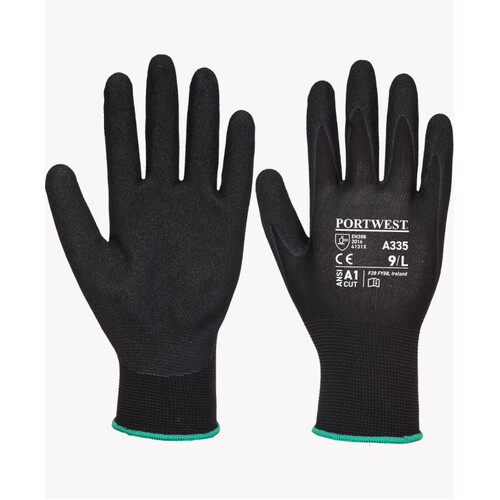 WORKWEAR, SAFETY & CORPORATE CLOTHING SPECIALISTS  - Dermi-Grip NPR15 Nitrile Sandy - Black - L