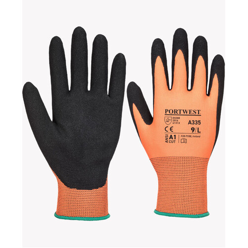 WORKWEAR, SAFETY & CORPORATE CLOTHING SPECIALISTS  - Dermi-Grip NPR15 Nitrile Sandy - Orange / Black - L