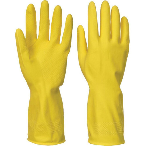 WORKWEAR, SAFETY & CORPORATE CLOTHING SPECIALISTS  - Household Latex Glove - Yellow - L