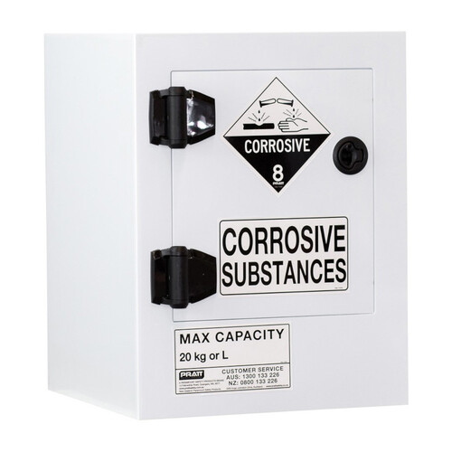 WORKWEAR, SAFETY & CORPORATE CLOTHING SPECIALISTS  - PRATT POLY CORROSIVE CABINET 20LTR. 1 DOOR, 1 SHELF