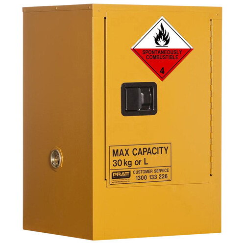 WORKWEAR, SAFETY & CORPORATE CLOTHING SPECIALISTS  - PRATT CLASS 4 DANGEROUS GOODS 30LTR CABINET. 1 DOOR, 1 SHELF