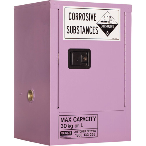 WORKWEAR, SAFETY & CORPORATE CLOTHING SPECIALISTS  - PRATT CORROSIVE CABINET 30LTR 1 DOOR, 1 SHELF