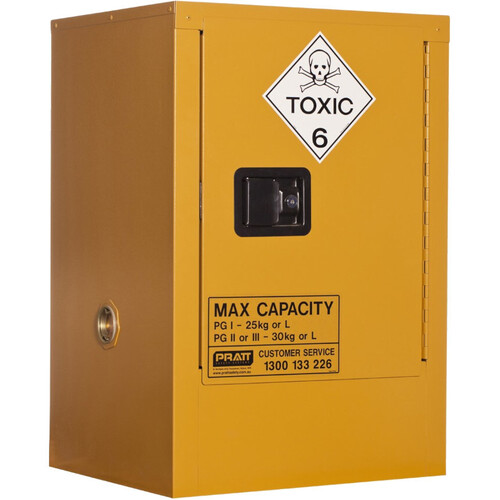 WORKWEAR, SAFETY & CORPORATE CLOTHING SPECIALISTS  - PRATT TOXIC CABINET 30LTR 1 DOOR, 1 SHELF