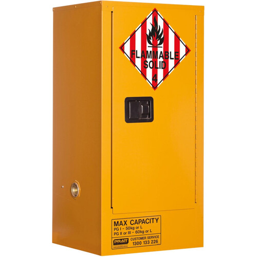 WORKWEAR, SAFETY & CORPORATE CLOTHING SPECIALISTS  - PRATT CLASS 4 DANGEROUS GOODS 60LTR CABINET. 1 DOOR, 2 SHELF